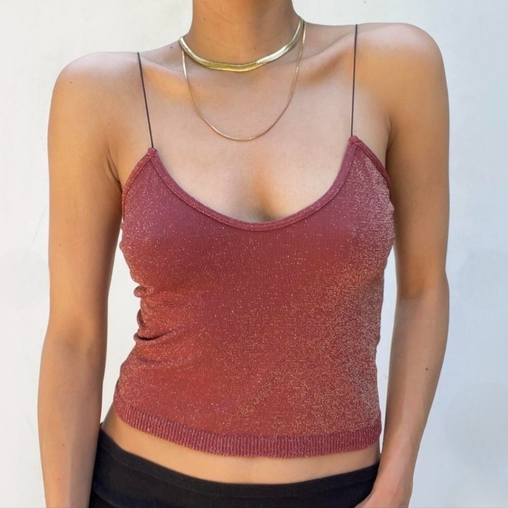 Free People Glitter Cami Top Size M/L - New Without Tags